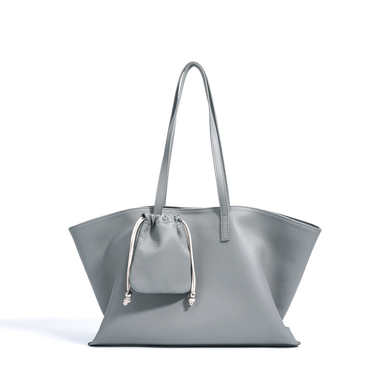 Black Large Capacity Women's Hand Shoulder Bag Underarm Top Layer