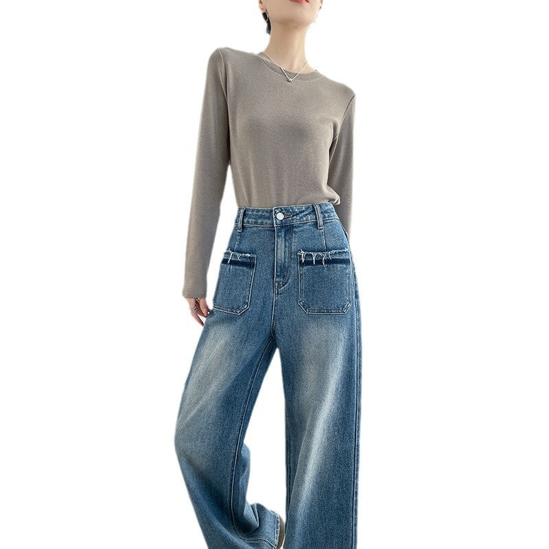 Loose Drooping Slimming Retro High-end Straight Pants