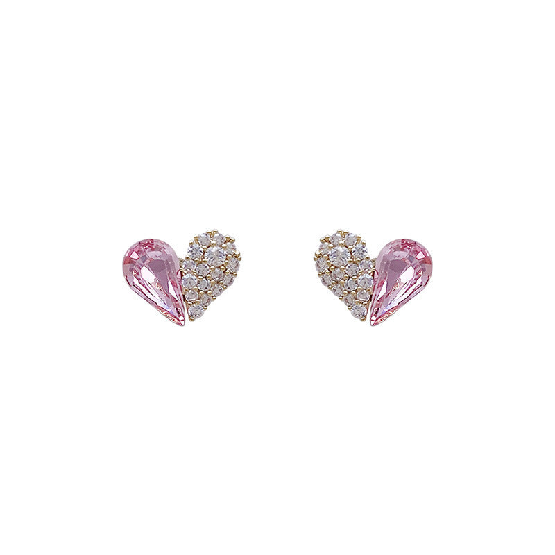 Ins Simple Little Peach Heart Temperament High-end Earrings