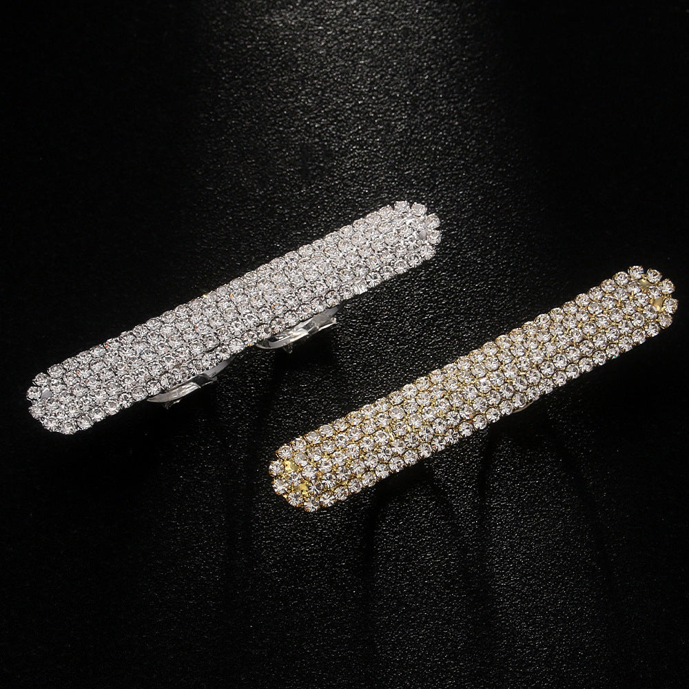 Geometric Rhinestone Simple Double Ring