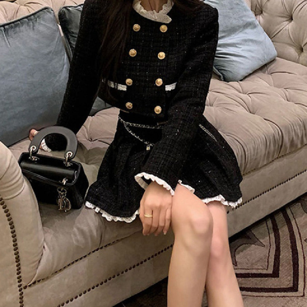 Fashionable Tweed Small Fragrant Coat Girl