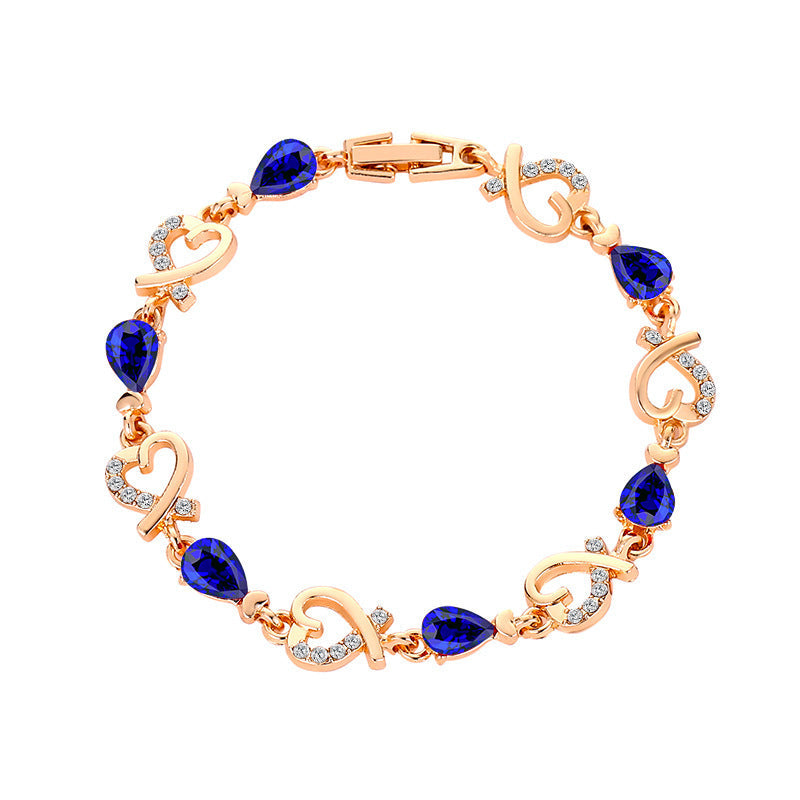 Hollow Love Bracelet With Rhinestones Heart-shaped Bracelet