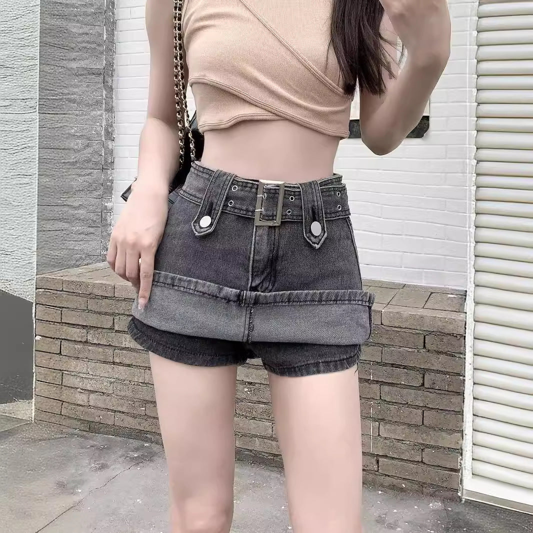 European And American Hot Girls Denim Pantskirt Anti-exposure A- Line Sheath