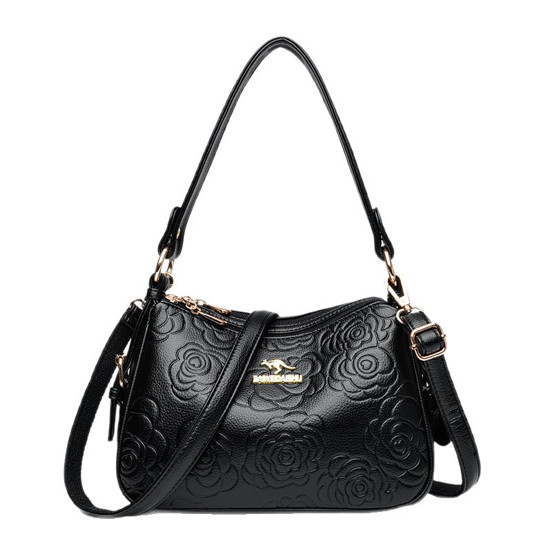 Soft Leather Textured Ethnic Style Simple Versatile Large Capacity Shoulder Messenger Bag