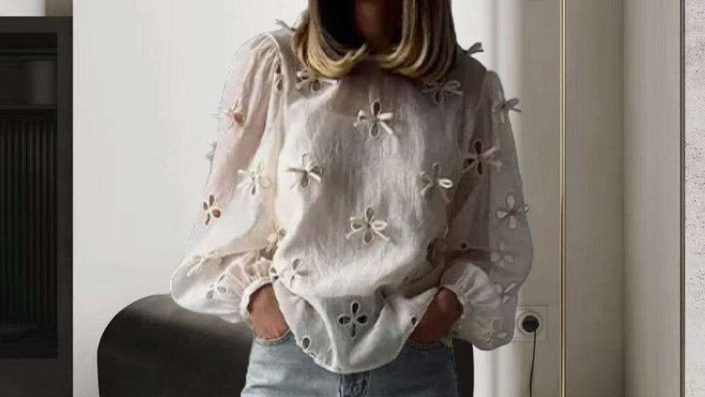 Women's Sling Shirt Hollow Bow Shirt