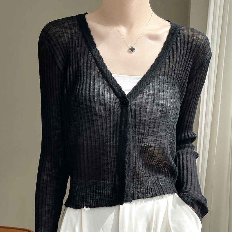 Women's Thin Coat Summer With Suspenders Outerwear Cover-up