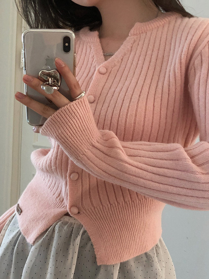 Sweater Coat Women's Slim-fit Long-sleeved Knitted Cardigan