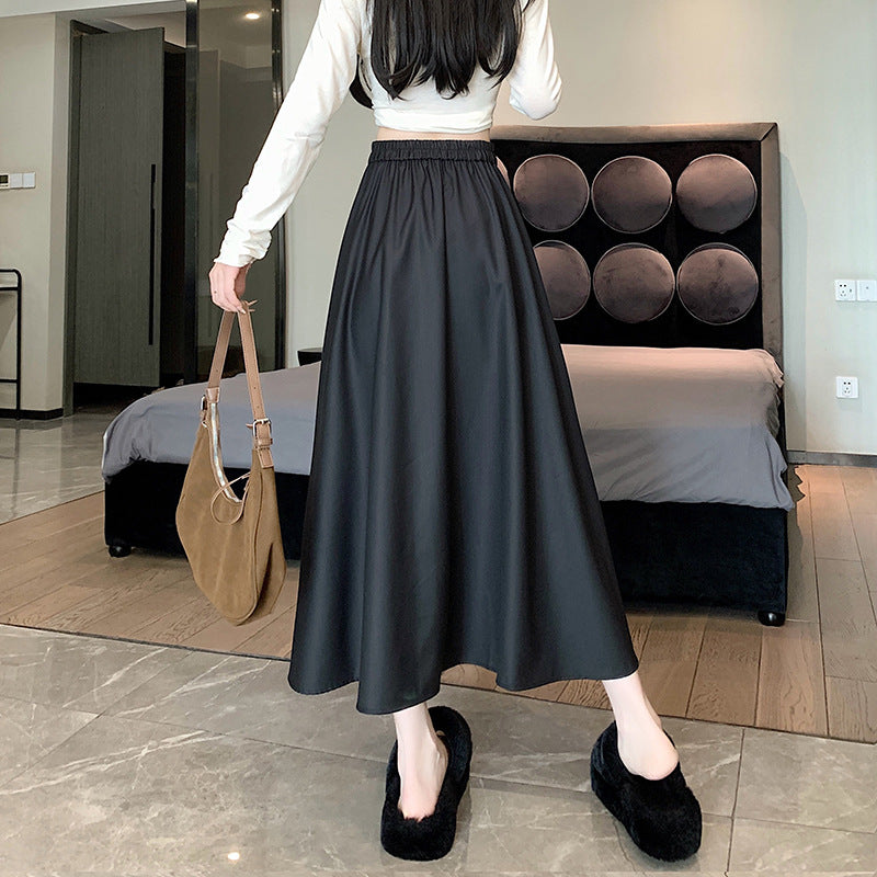 Women's Skirt Drooping Slimming Midi A- Line Skirt
