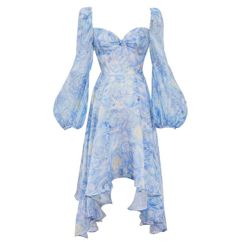 Summer Seaside Vacation Printed Long Skirt