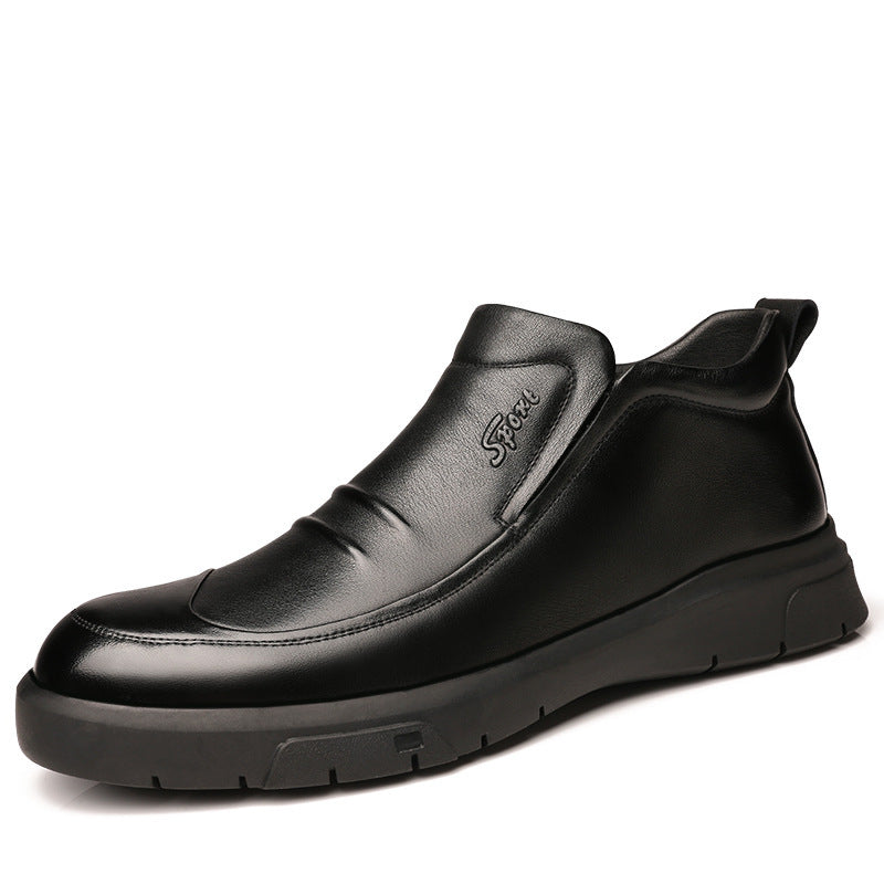 Fashion Men's Casual Wear-resistant Cowhide Shoes