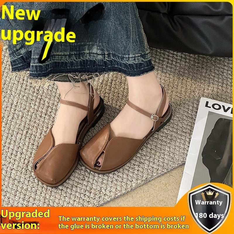 Maillard Style Closed Toe Flat Sandals