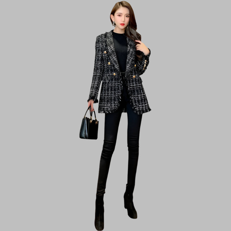 Temperament Tweed Small Fragrance Suit Jacket Women