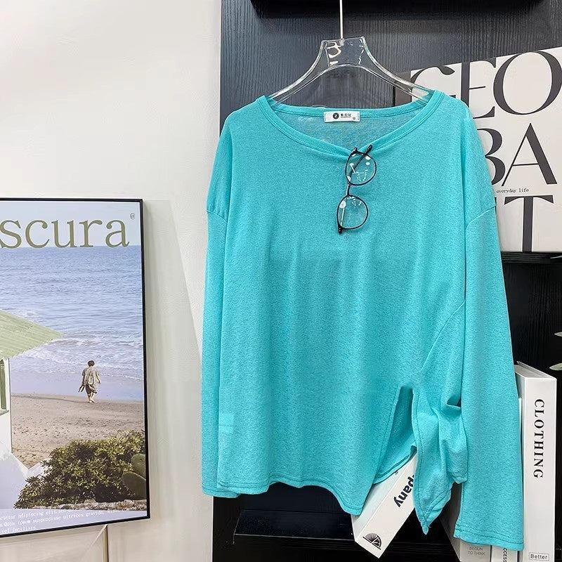 Thin Micro-transparent Split Sun Protection Long Sleeve