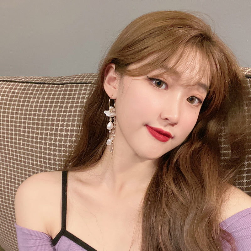 S925 Silver Needle Beautiful Long Earrings