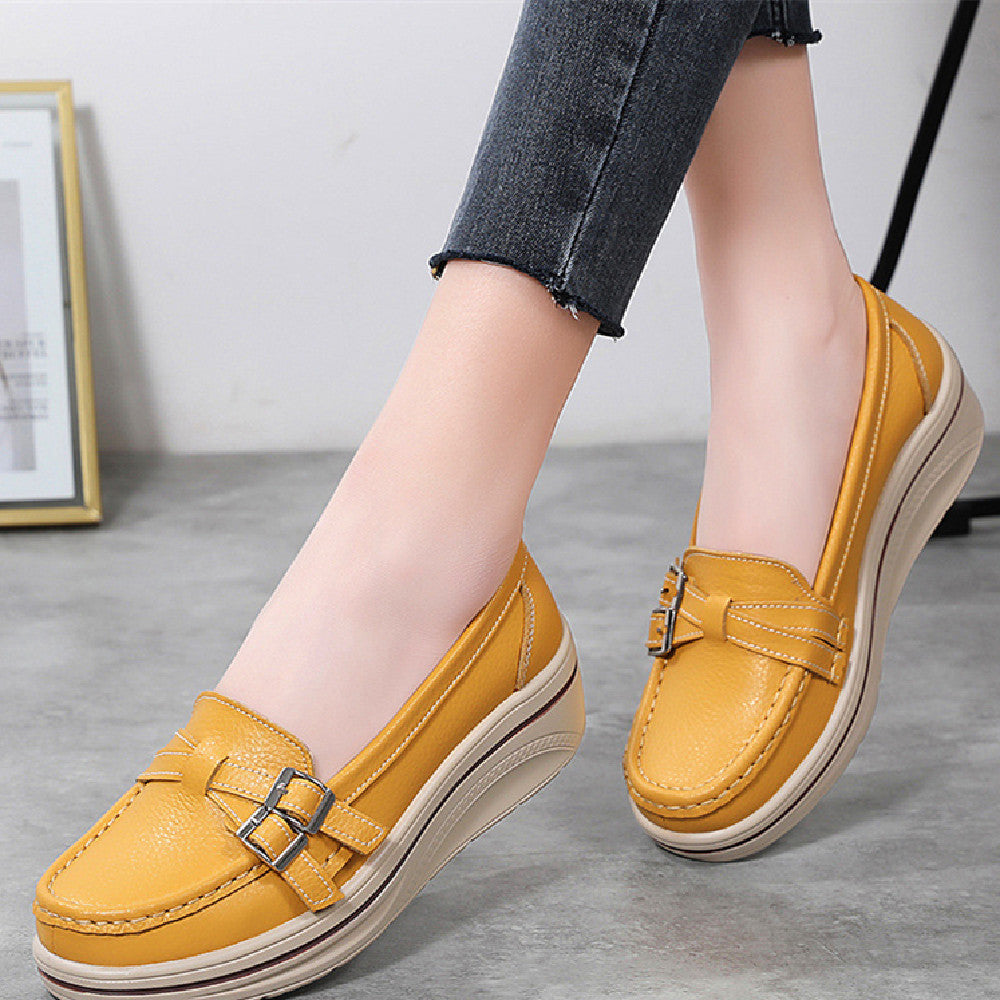 New Platform Leather Casual Women's Shoes