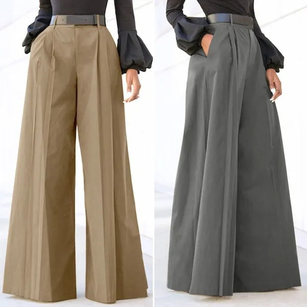 High Waist Wide Leg Trousers Bell-bottom Pants Fashion Elegant Party