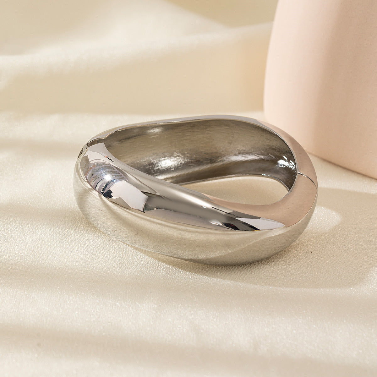 Personalized Hammered Irregular Gold Bracelet For Women