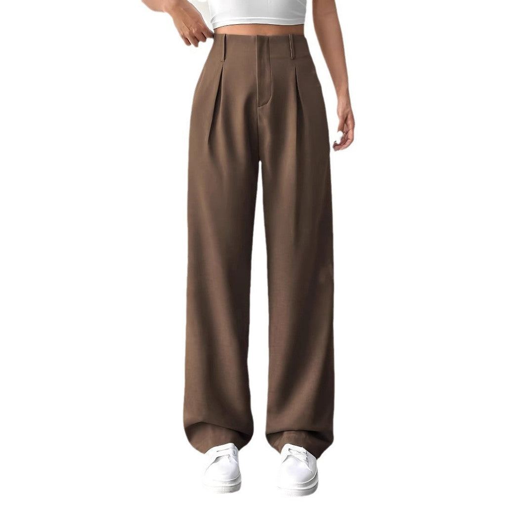 Autumn And Winter High Waist All-matching Wide Leg Leisure Suit Pants For Women