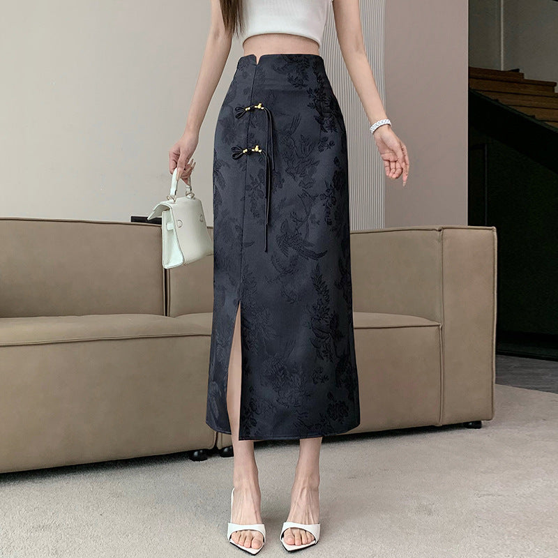 New Chinese Retro Jacquard Skirt For Women