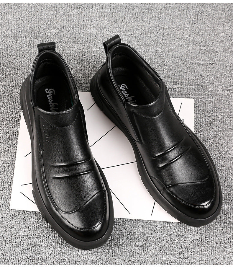 Fashion Men's Casual Wear-resistant Cowhide Shoes