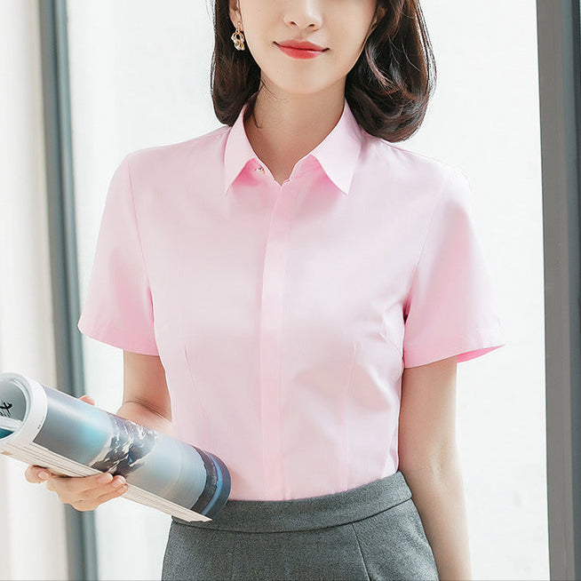 Professional Temperament Half-sleeve Shirt Work Clothes
