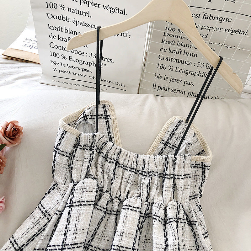 Tweed Tweed Skirt With Waistband And Camisole Top