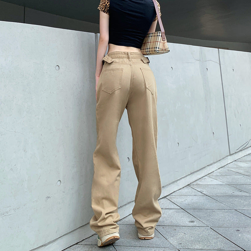 New Loose High-waist Straight-leg Casual Pants