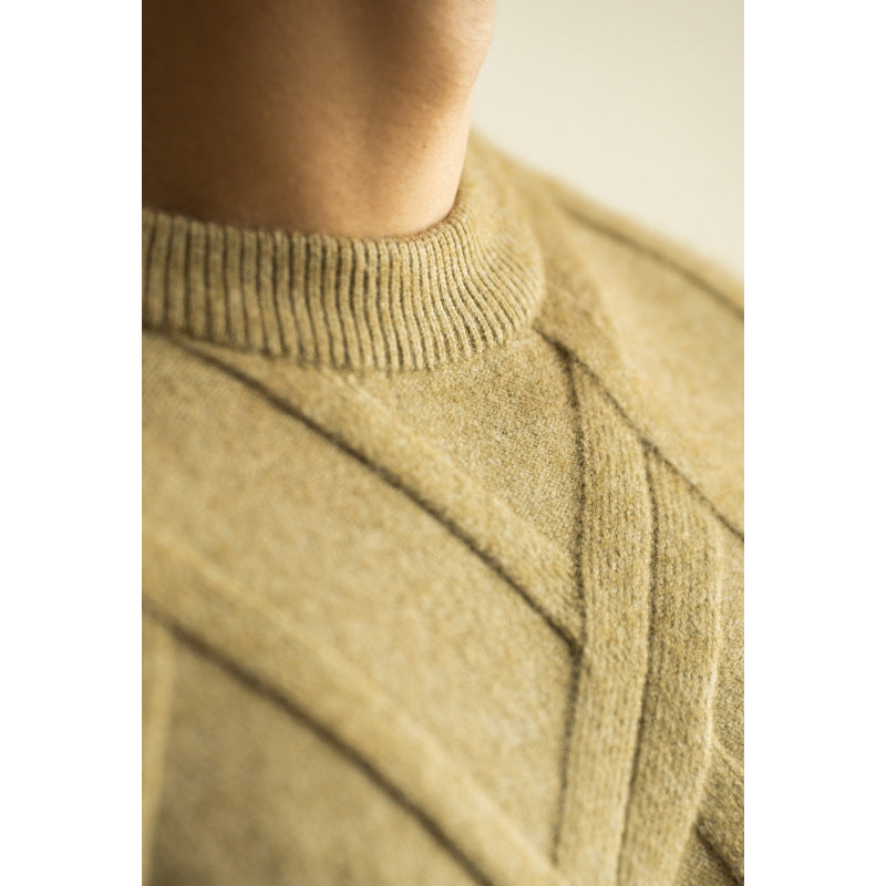 Diamond Lattice Jacquard Gradient Sweater