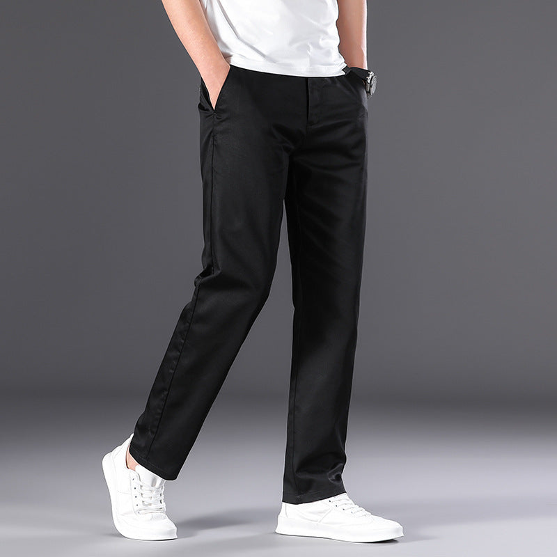 Summer Business Straight Men's High Waist Plus Size Loose Thin Trousers Breathable