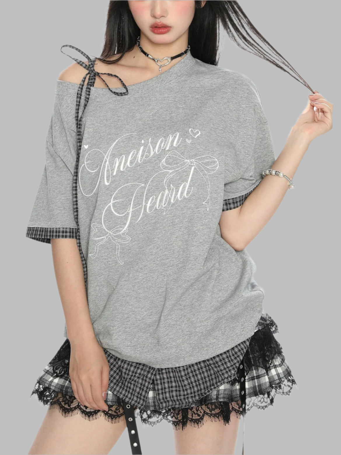 Women's Short-sleeved T-shirt With Bow Letters