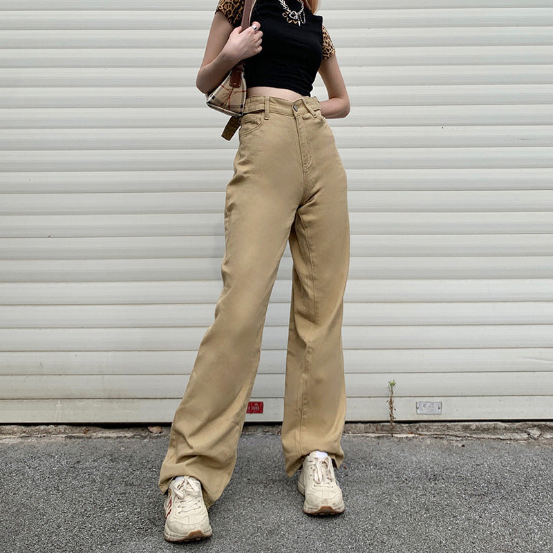 New Loose High-waist Straight-leg Casual Pants