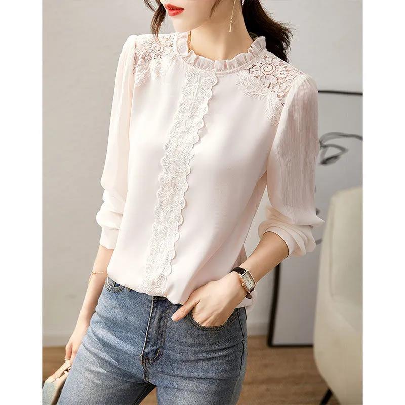 Women's Fashion Personality Lace Chiffon Shirt