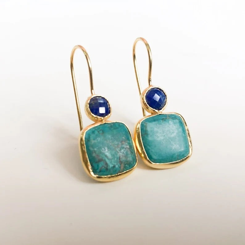Simple Geometric Square Turquoise Women's Earrings