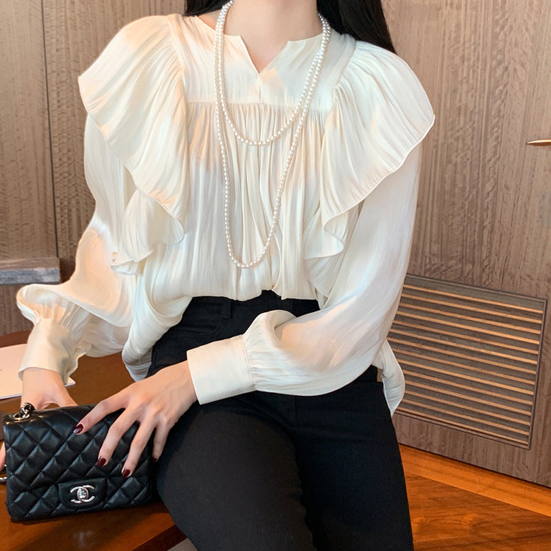 Elegant Temperament French Retro Design Shirt Women