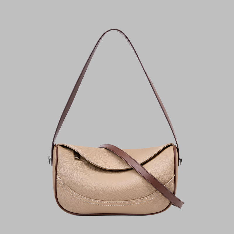 Women's First Layer Cow Leather Wide Shoulder Strap Shoulder Messenger Bag