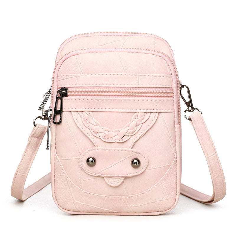 Mobile Phone Bag Soft Leather Fashionable Retro