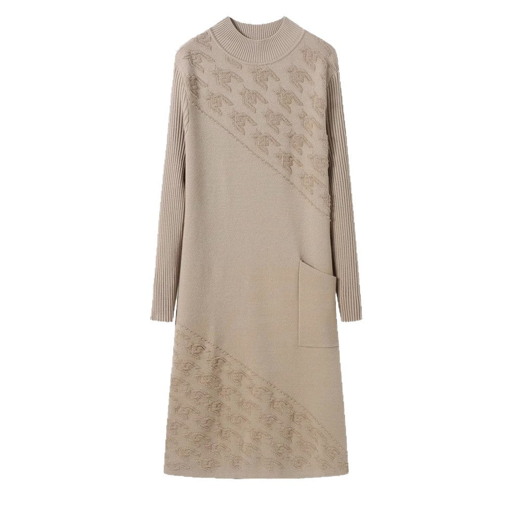 Knitted Dress Women's Bottoming Shirt Inner Wear Woolen Skirt