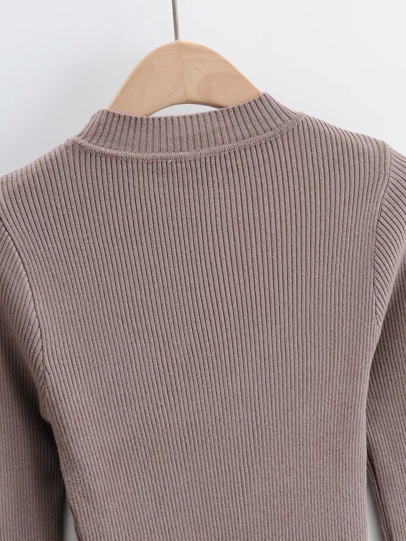 Chest ZipperSide Slit Dress Women's Long Sleeve Hip Skirt