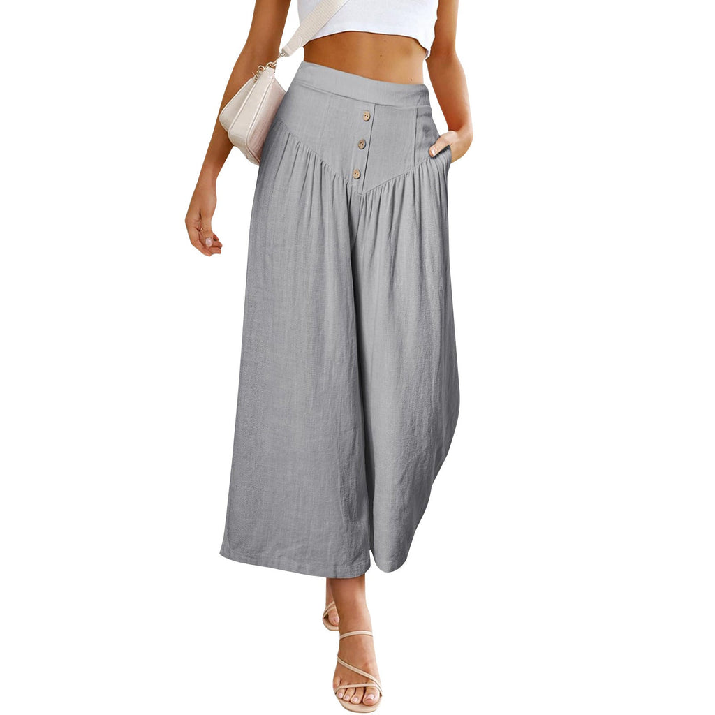 European And American Lazy Relaxed Casual Wide Leg High Waist Women's Cropped Pants