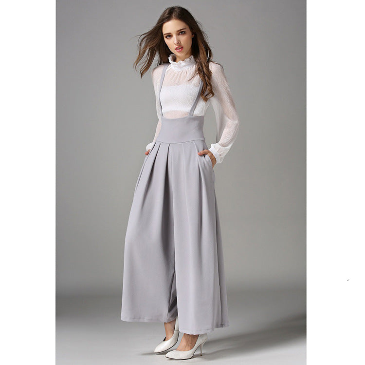 Long String High Waistband Wide Leg Pants