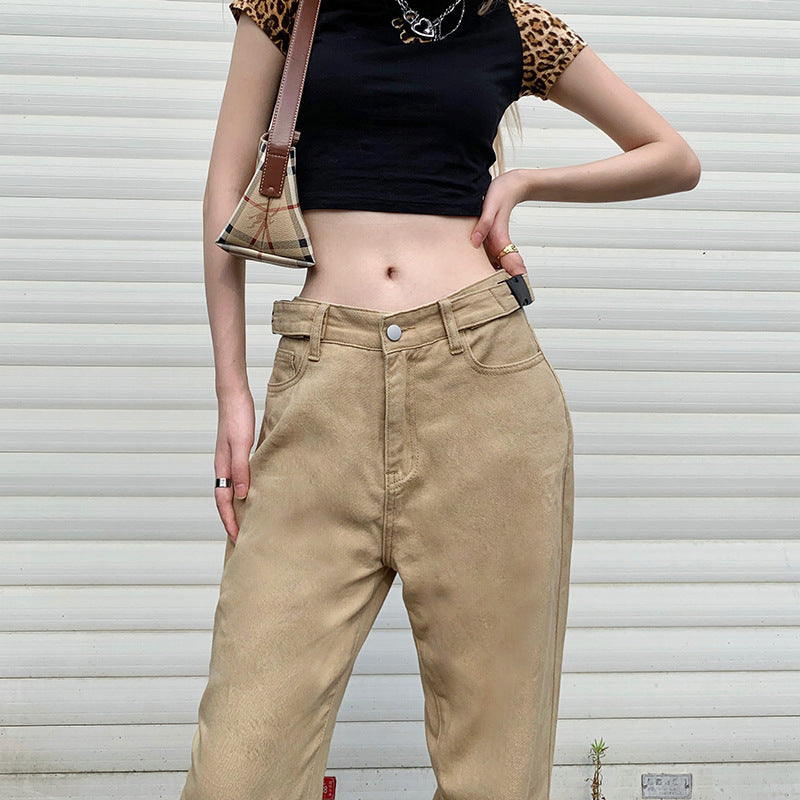 New Loose High-waist Straight-leg Casual Pants