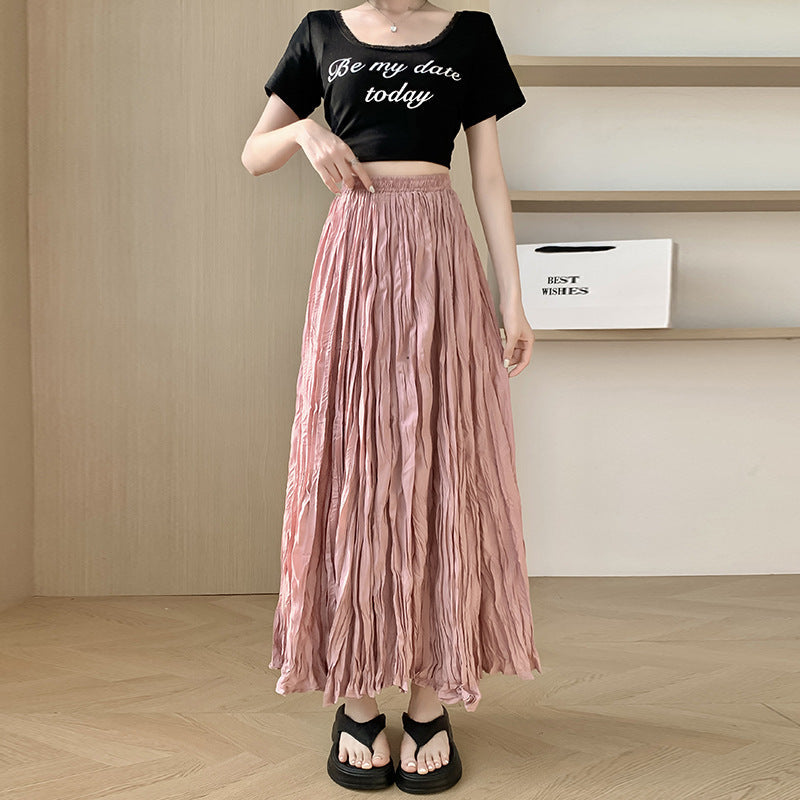Fashion Skirt Women's Mid-length Pleated All-match Dress