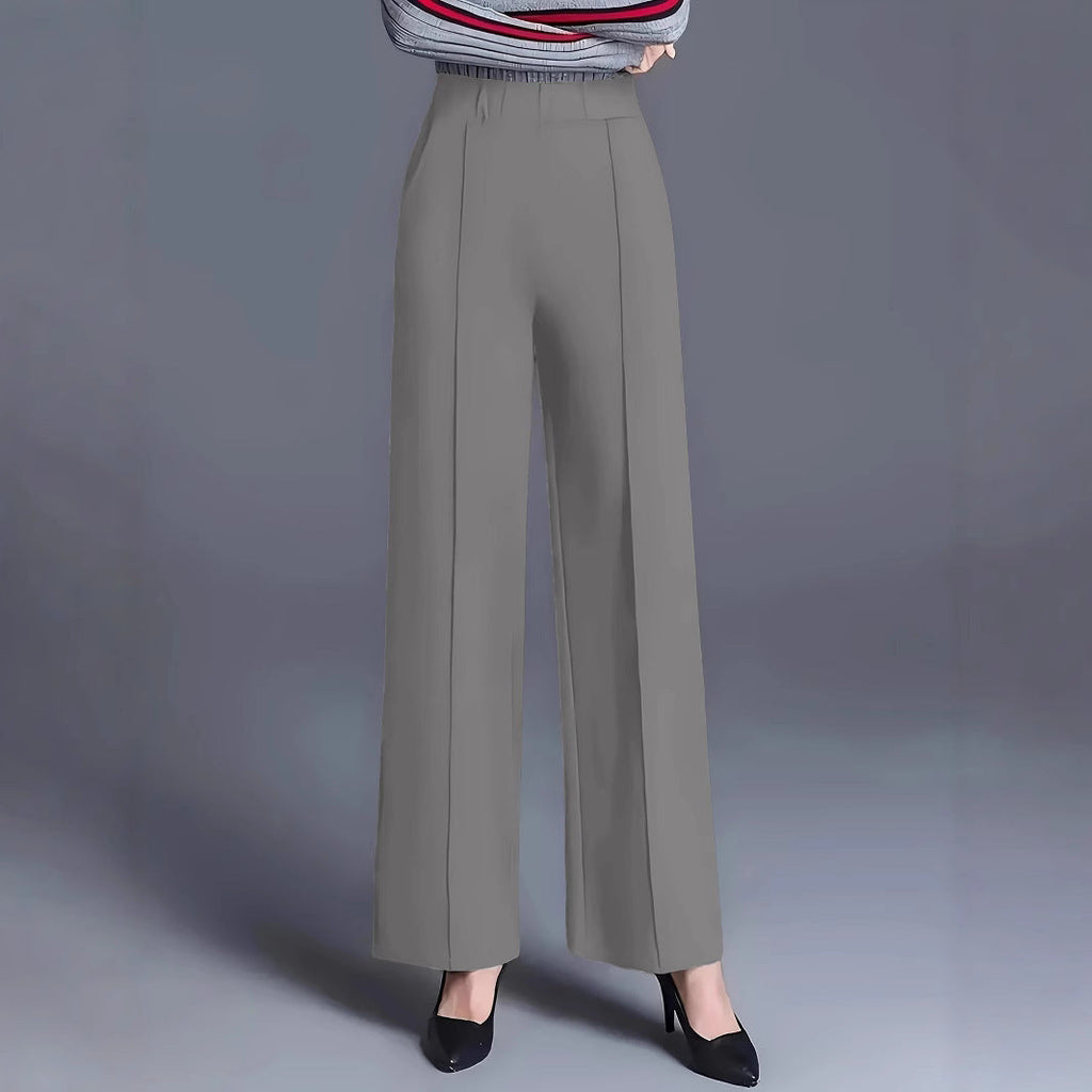 Women's Autumn And Winter Solid Color Wide Leg High Waist Loose And Slimming Casual Pants