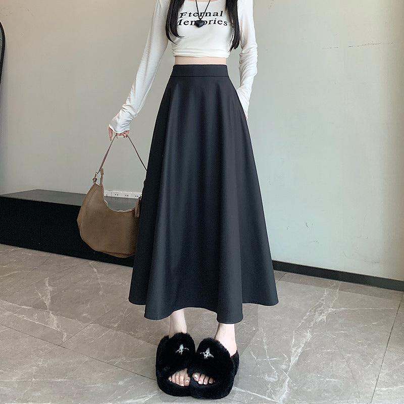 Women's Skirt Drooping Slimming Midi A- Line Skirt