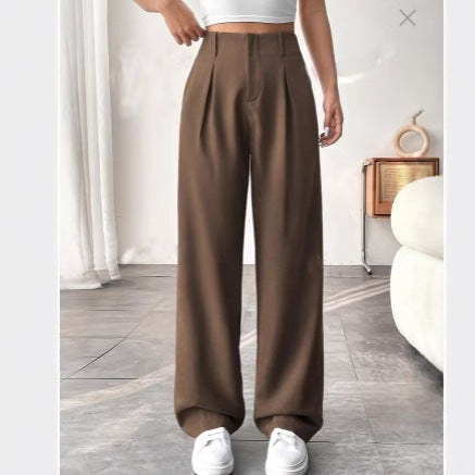 Autumn And Winter High Waist All-matching Wide Leg Leisure Suit Pants For Women