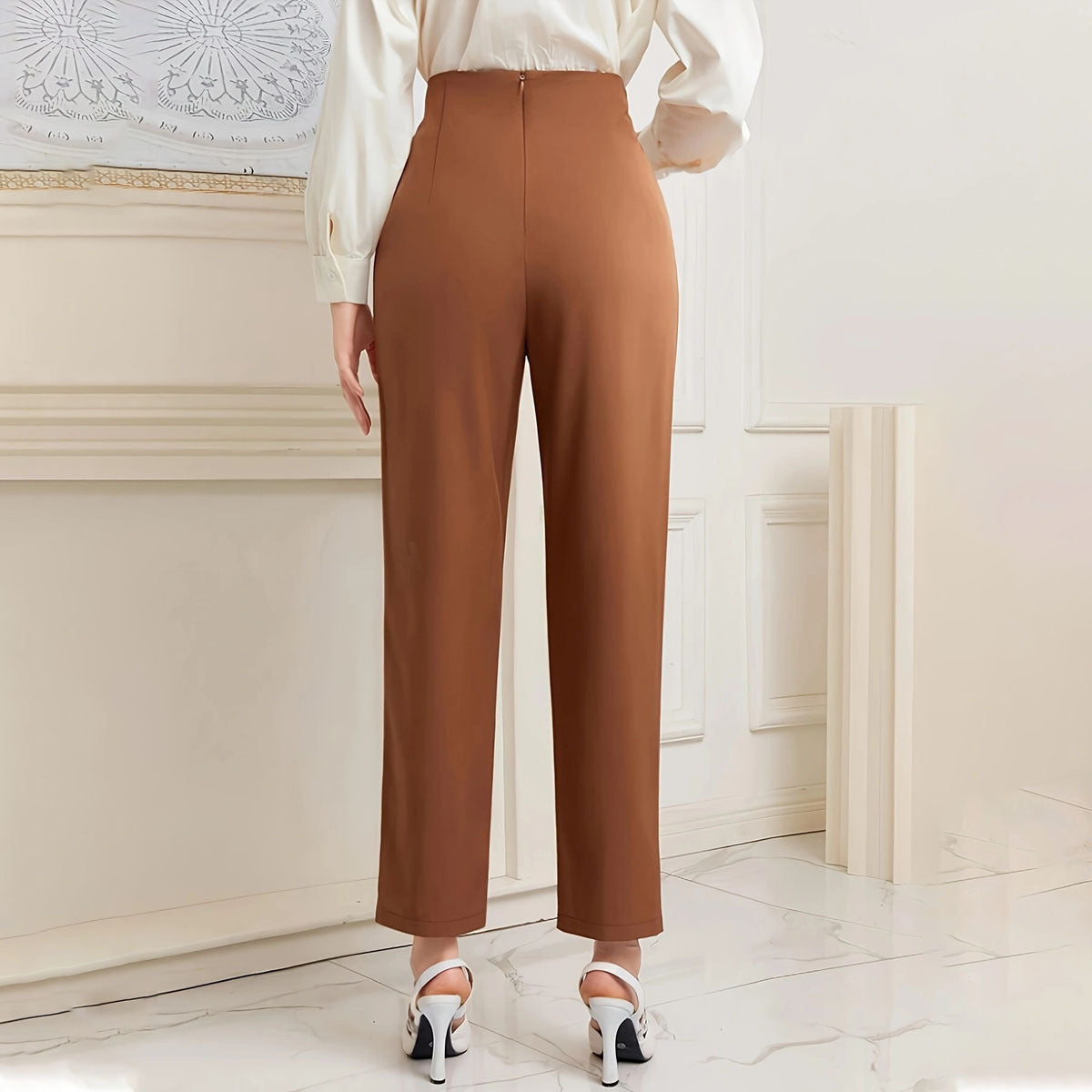 Women's Straight Ankle-length Suit Pants
