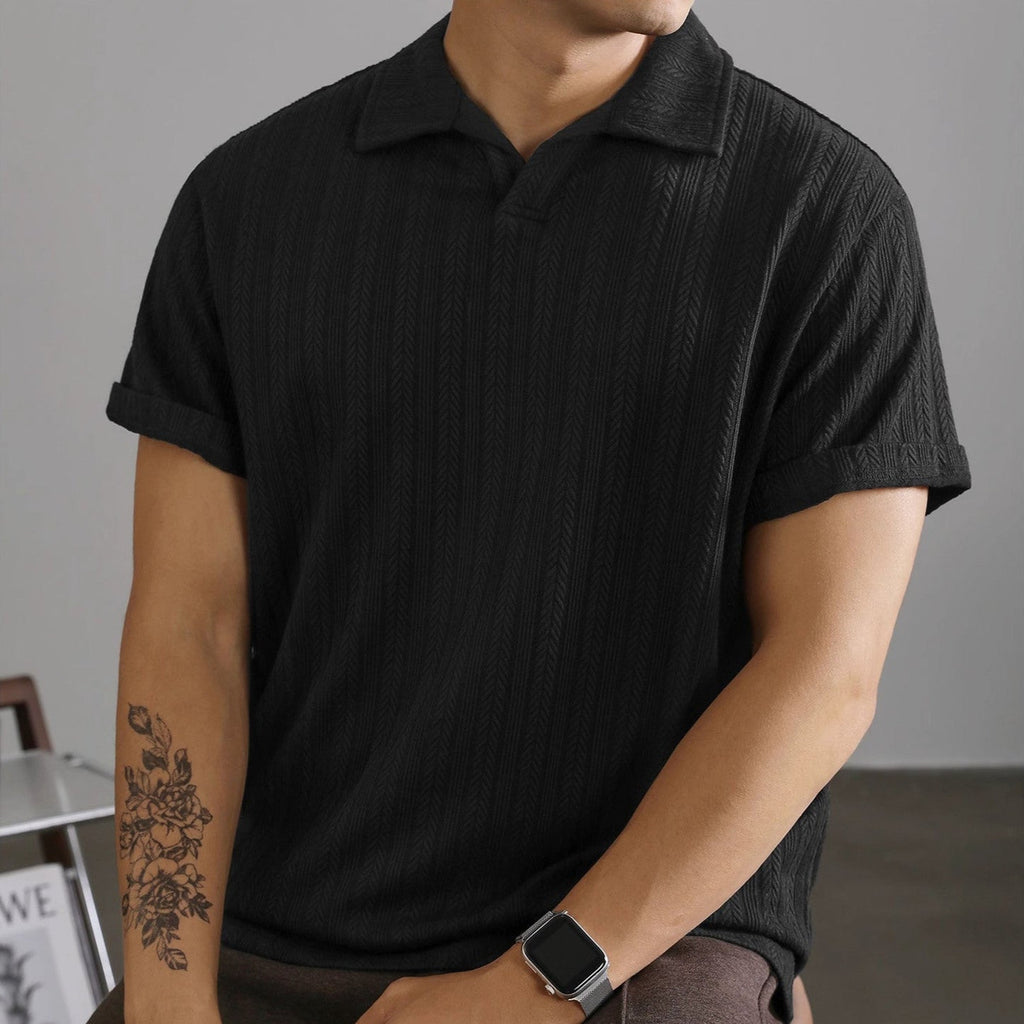 Wheat Woven Texture Summer Breathable Slim Fit Business