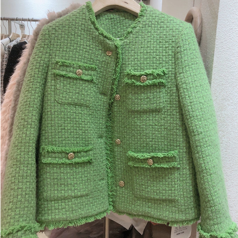 Down Tweed Small Fragrant Short Top