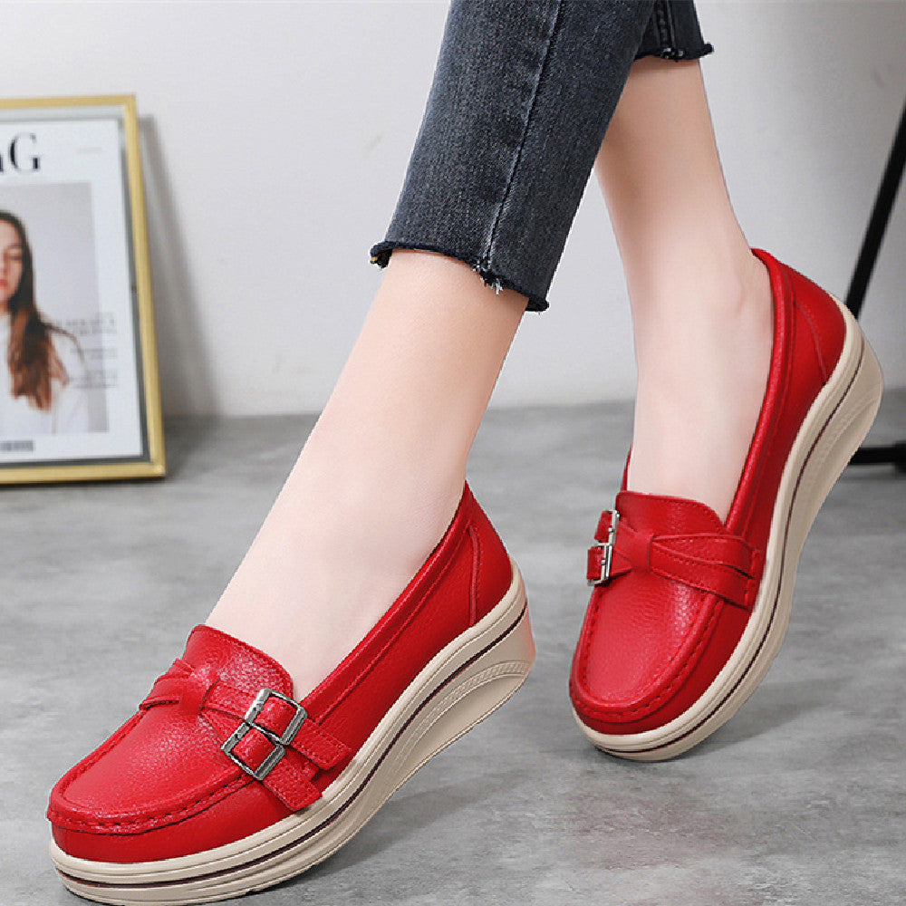 New Platform Leather Casual Women's Shoes
