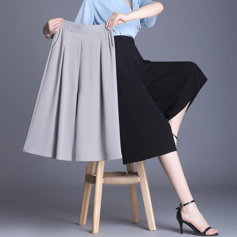 Women's Chiffon High Waist Wide Leg Pants Thin Loose Slimming